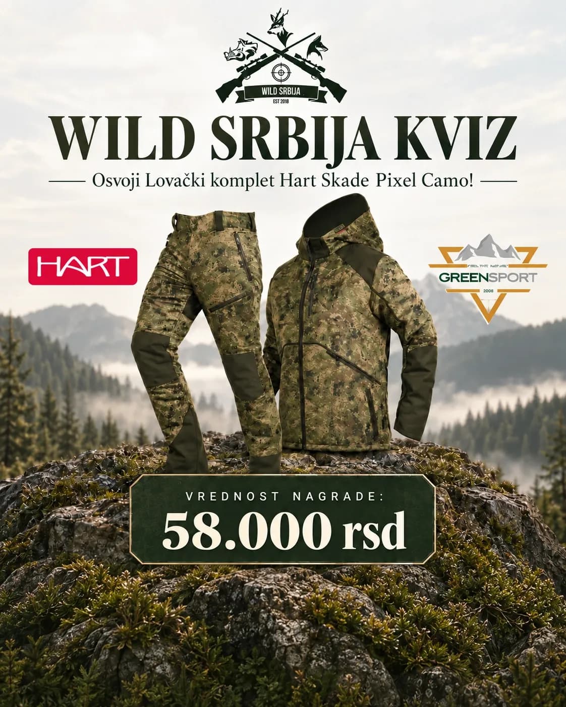 Osvoji Lovački komplet Hart Skade Pixel Camo!