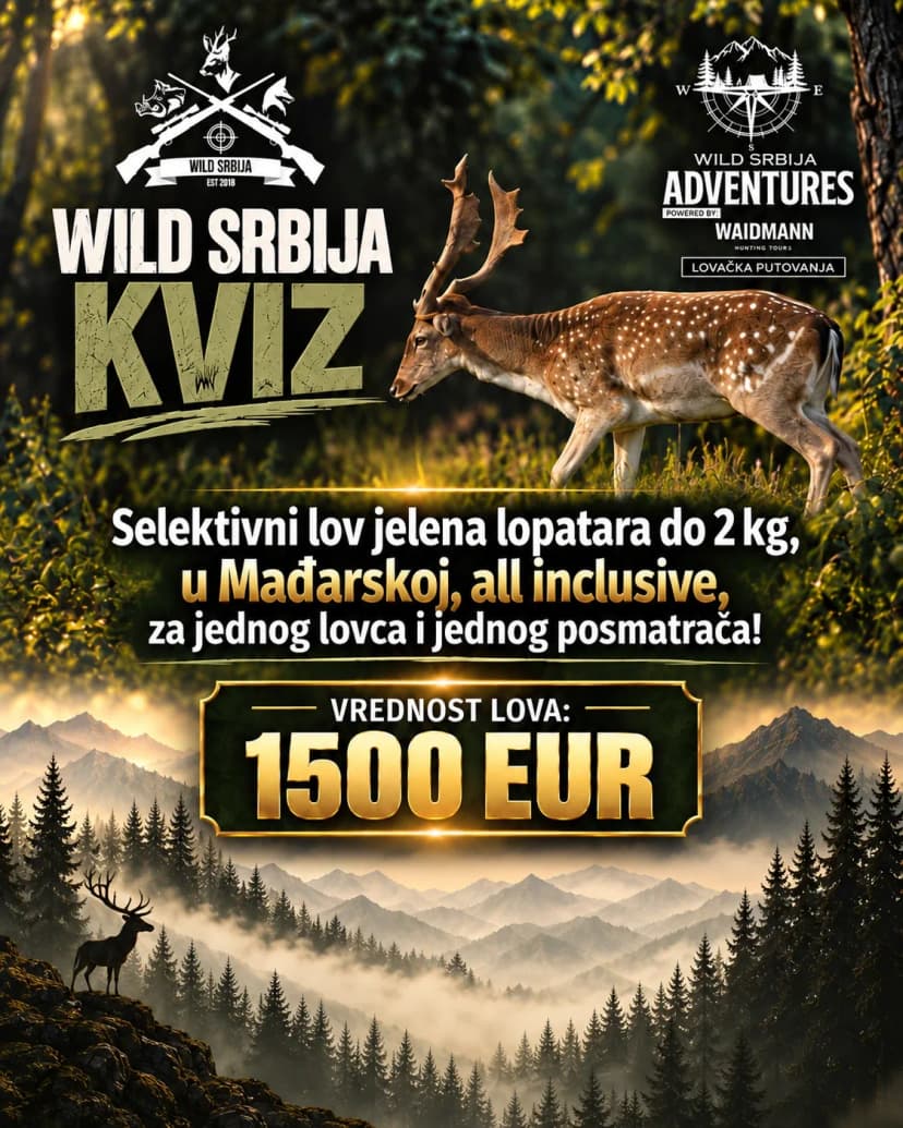 Osvoji Selektivni lov na Jelena do 2kg, Madjarska, all inclusive, za 1 lovca i 1 pratioca!